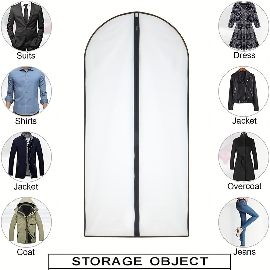 Set of 10 Plastic Garment Covers with Zipper Closure Dust-Proof Suit Bags for Closet Storage