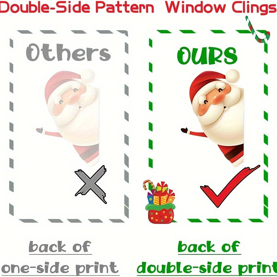 Christmas Electrostatic Window Stickers 4 Pack Vinyl Glossy Cartoon Art
