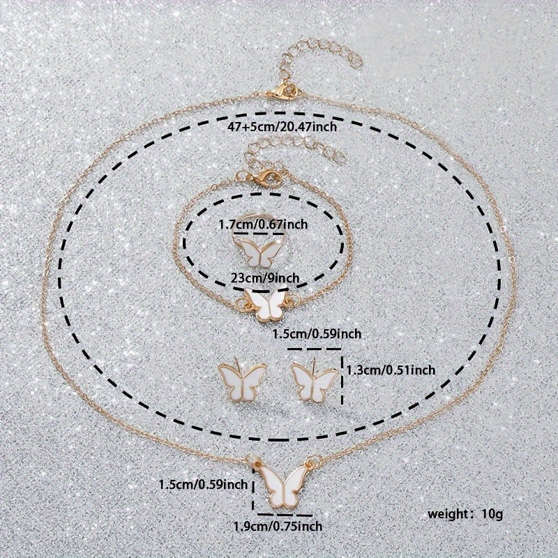 Ladies Fashion Quartz Watch Ring Necklace Set with Faux Leather Straps and Gift Box