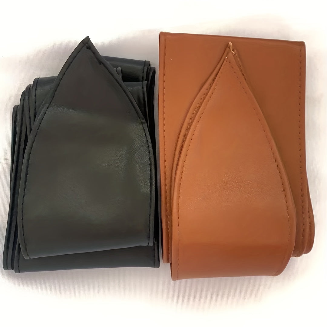 Boho Wide Wrap Cinch Belt with PU Leather Bowknot for Dresses Solid Color