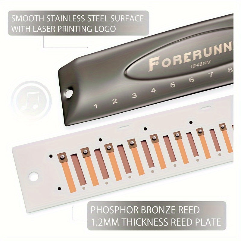 C tonnali xromatik harmonika, 12 teshik va kulrang qutisi bilan