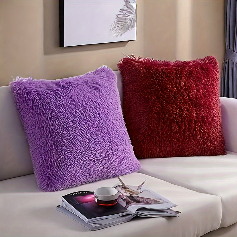 2 Роскошные Пуховые Наволочки - Мягкий Делюкс Плюшевый Флис - Рождественский Декор для Дивана или Спальни - 40.64x40.64 см