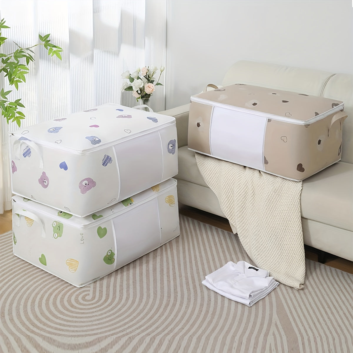 Large Capacity Storage Bag with Handles for Clothes and Household Organization