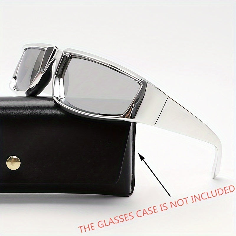 Футуристические спортивные очки с технологией Y2K с полигонами и серебряным покрытием