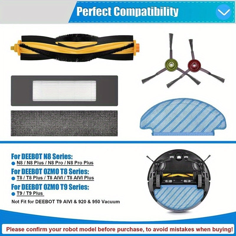 Ecovacs Deebot N8, N8+, Pro, Pro+, OZMO T8, T8+AIVI, AIVI+, T9 va T9+ changyutgichlari uchun zaxira qismlar va aksessuarlar mavjud