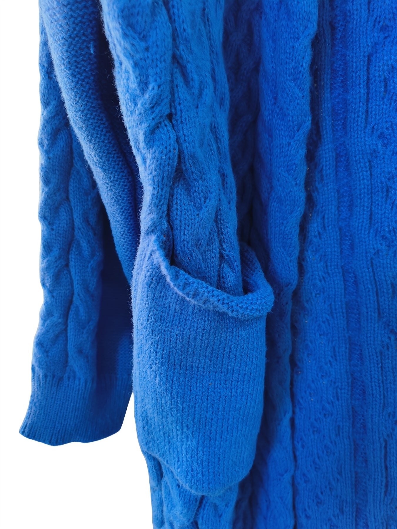 Кардиган женский больших размеров с капюшоном, уютный, с длинными рукавами, открытая передняя часть, свитер