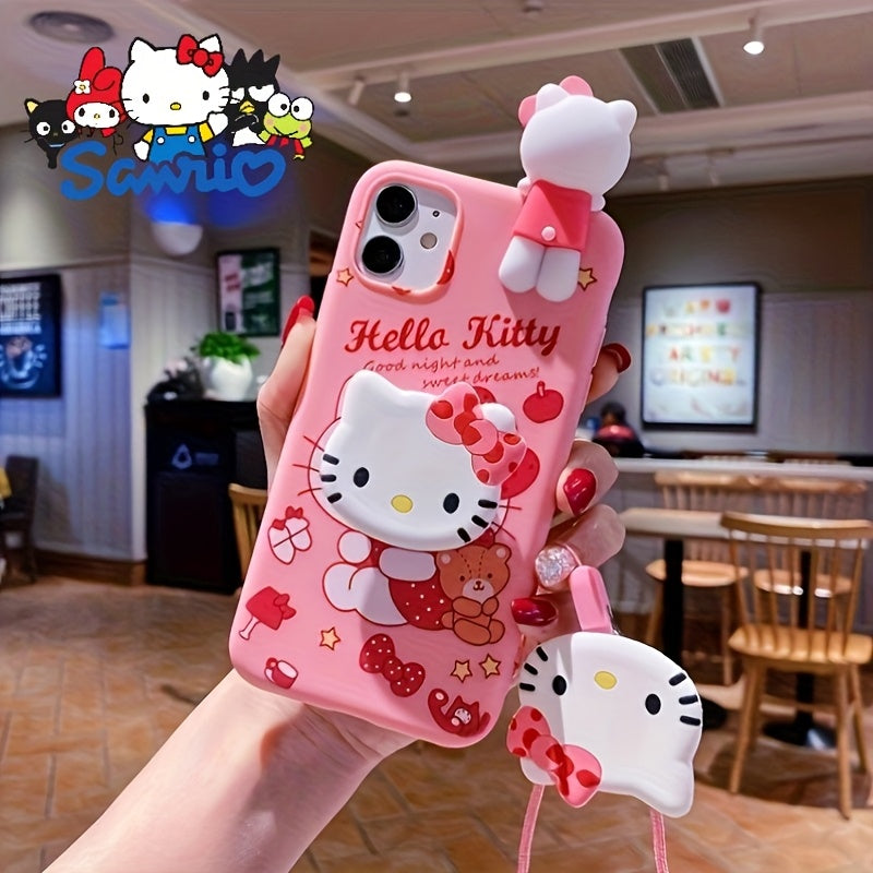 Cartoon Phone Case with Stand for iPhone TPU Soft Cover Fashionable and Cute