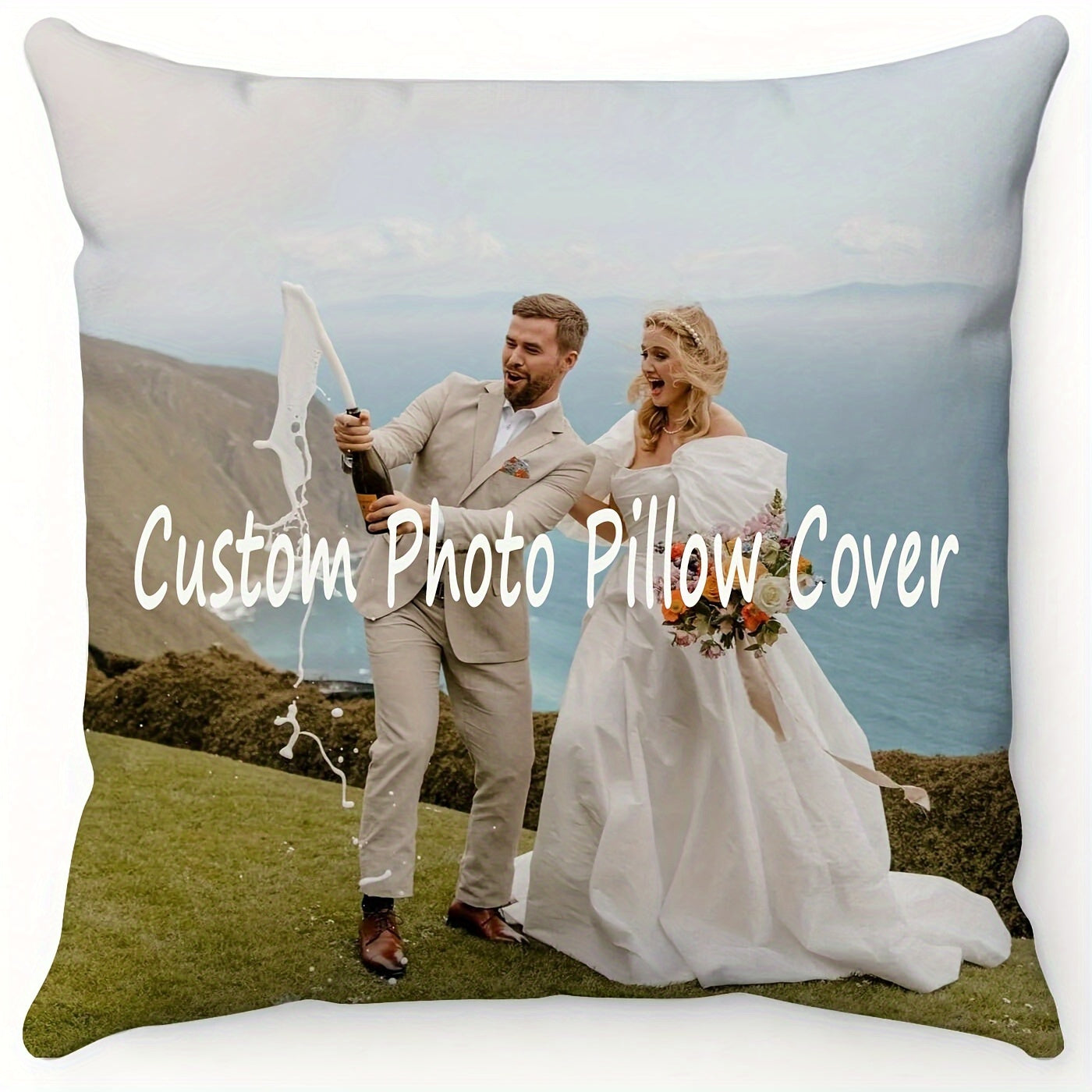 Personalized Photo Pillow Cover for Mother's Day Father's Day Thanksgiving Teacher Appreciation Polyester Single-Sided Print