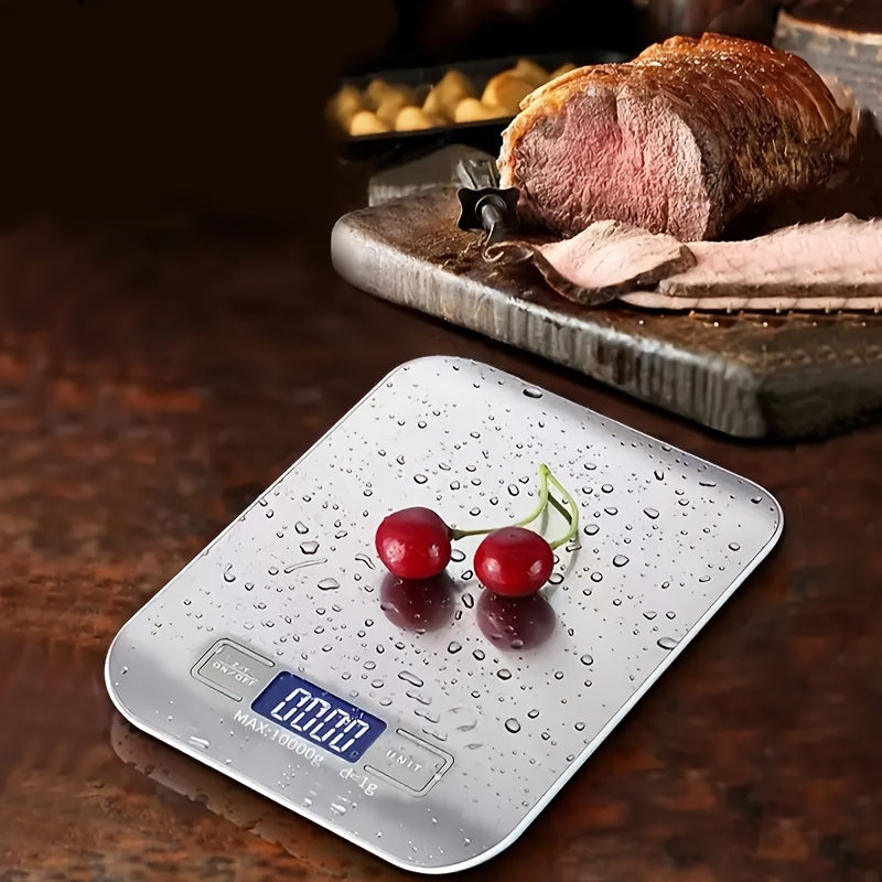 Digital Kitchen Scale Stainless Steel Food Weighing Tool with LCD Display
