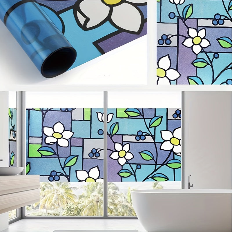 Frosted Window Film Privacy Decor 10mil Thick Self-Adhesive for Office Bathroom Home