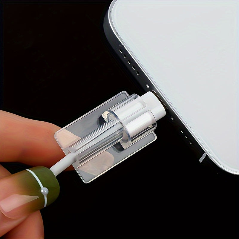 Clear Cable Clips for Apple and Android Type-C Cables Organizing and Protecting