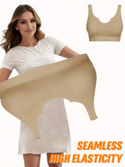 Women's Seamless Breathable Casual Low-Collar Bra with Chest Pad