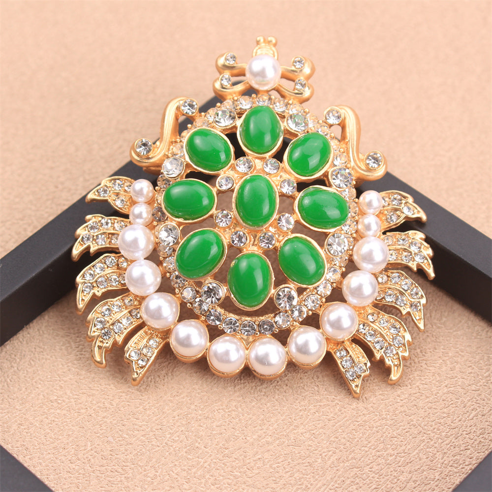 Broche de cangrejo barroco con piedras de fantasía para vestidos, bolsos y sombreros