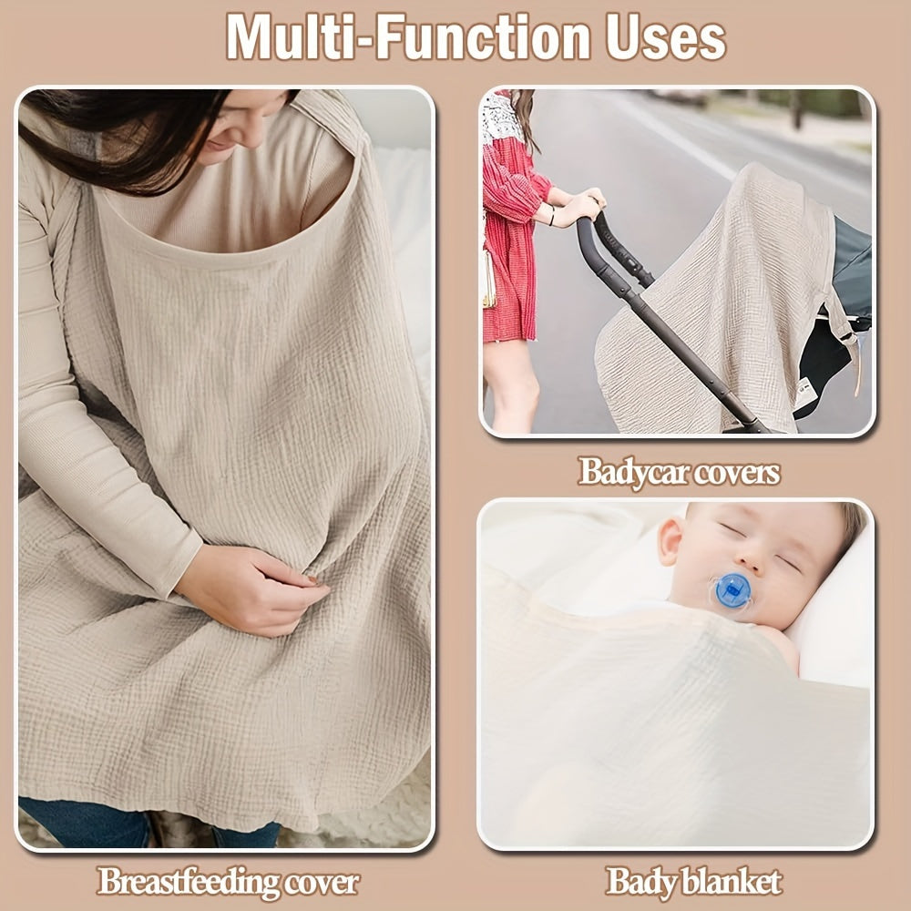 Breathable Muslin Nursing Apron for Breastfeeding Mothers and Babies