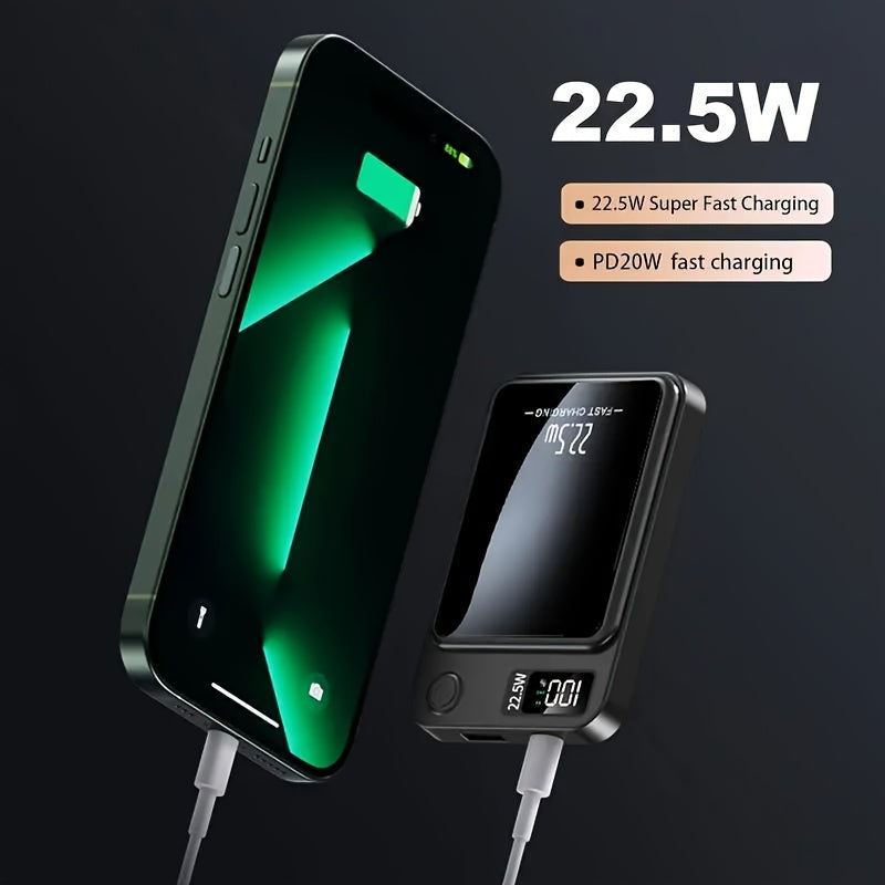 Power Bank 10000mAh 22.5W Fast Charging Wireless Magnetic for iPhone and Android Devices