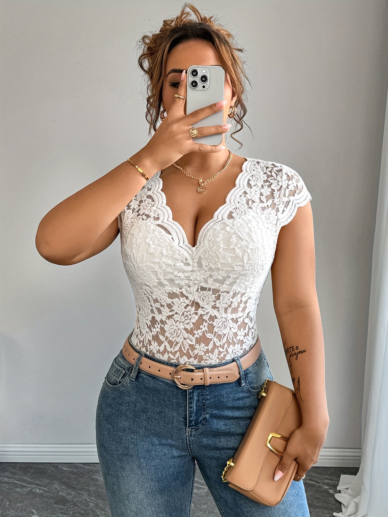 Women's Lace Halter Neck Backless Top Black Summer Ruffle Detail