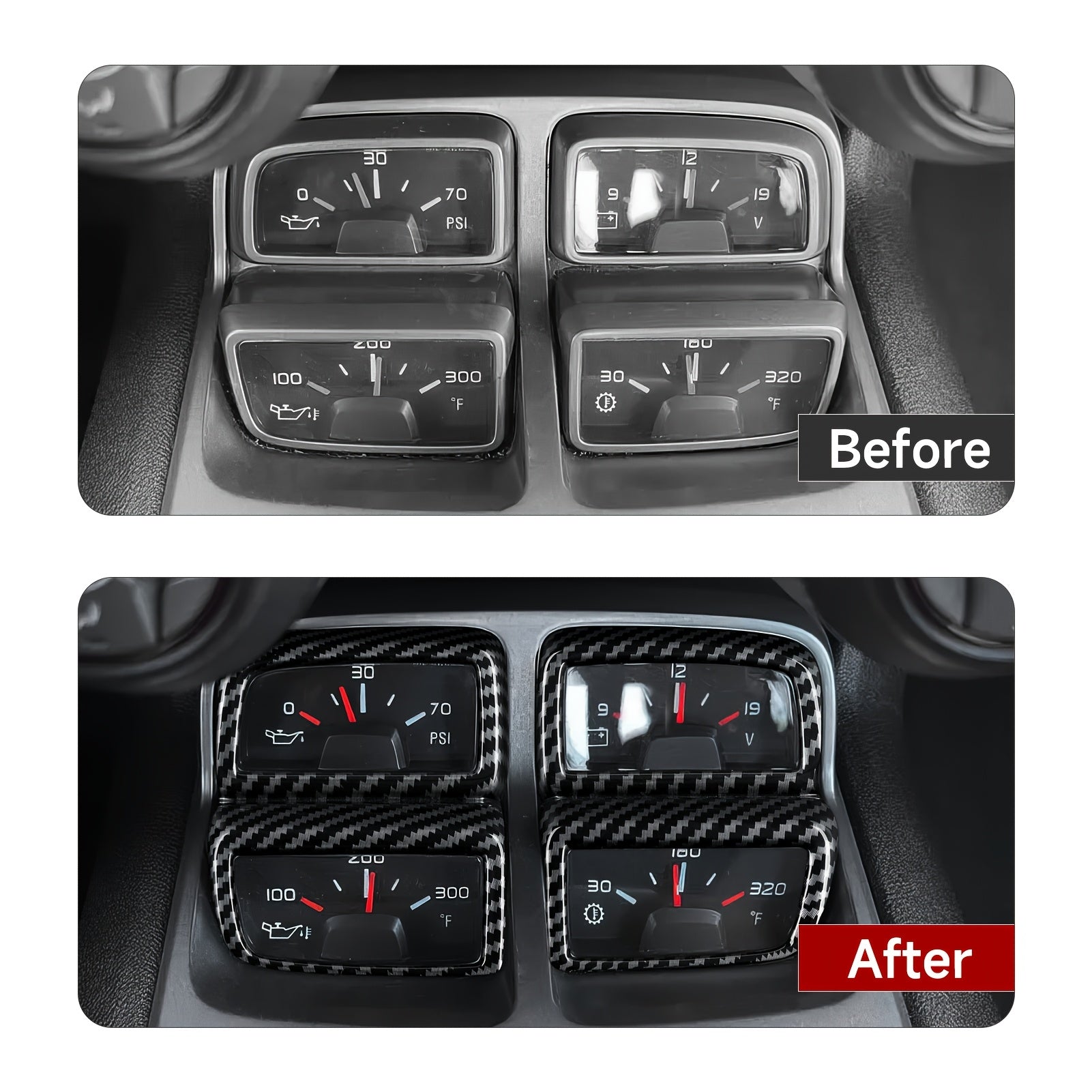 Car Interior Decor ABS Carbon Fiber Center Console Dashboard Decal Sticker