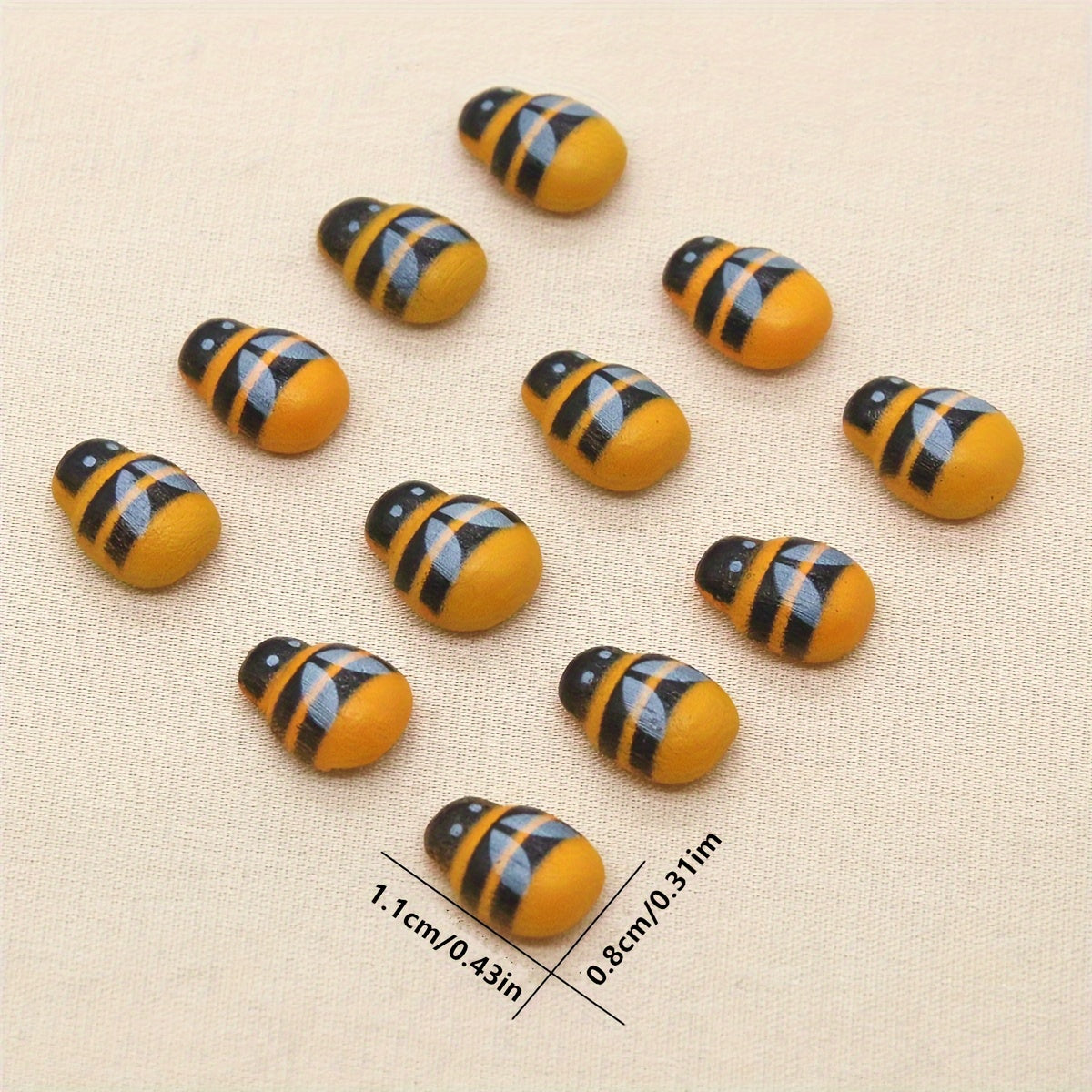 Handmade Wooden Ladybug and Bee Decorative Accessories Set of 100