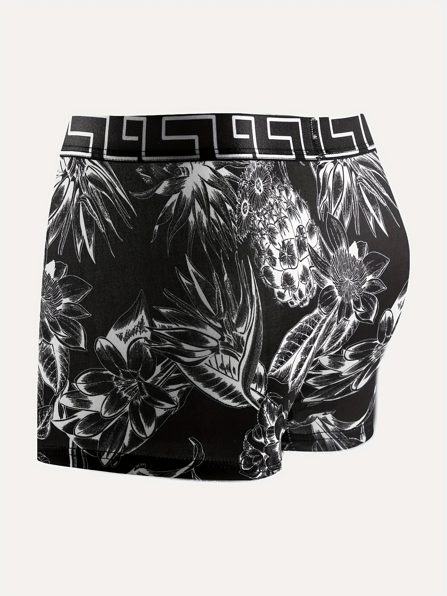 Set of 10 Geometric Pattern Boxer Briefs for Men Polyester Elastane Medium Stretch