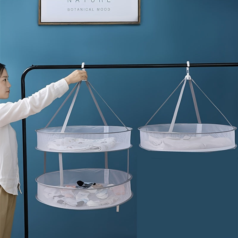 Double-Layer Drying Rack for Clothes Socks and Sweaters Plastic Mesh Flat Drying Rack