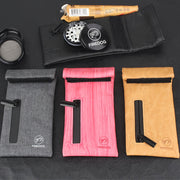 Smell Proof Zipper Pouch Carbon Lined PU Leather Odor Resistant Bag Tobacco Accessory