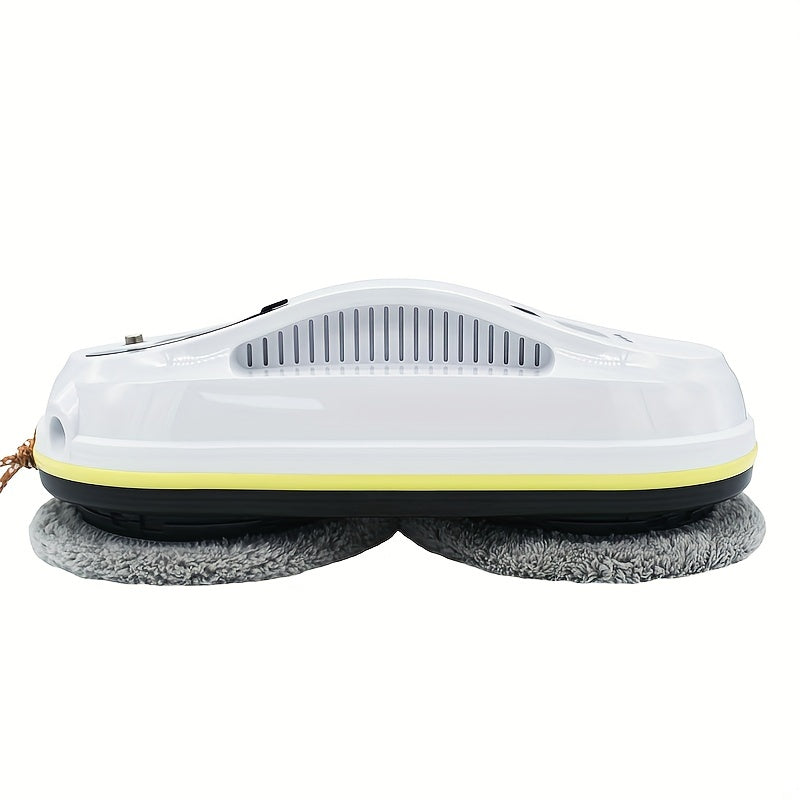 Remote-controlled Smart Window Cleaning Robot uses Dual Power (Rechargeable Lithium Battery), operates quietly at 65dB, and is suitable for homes with 220-240V power supply.