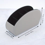 Remote Control Organizer Storage Box with 5 Compartments for Makeup Brushes Pens and Desktop Items PU Leather
