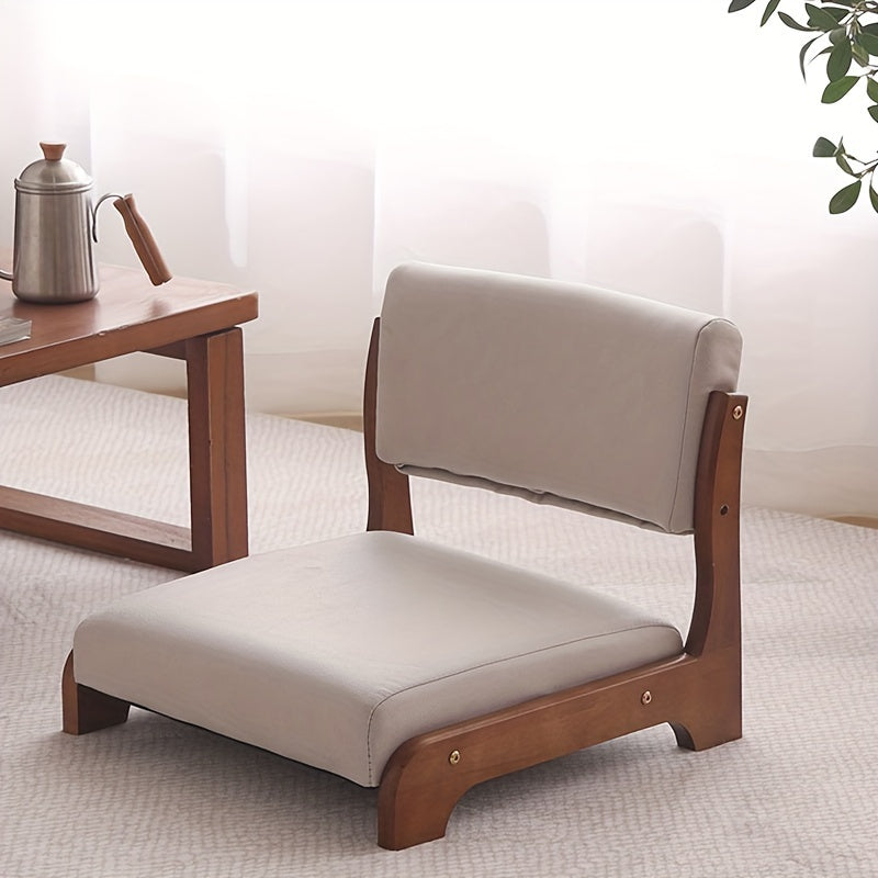 Silla moderna de imitación cuero con asiento y respaldo de madera para suelo