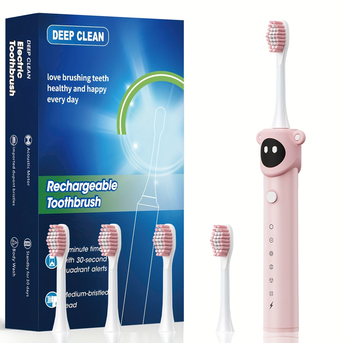 Electric Toothbrush for Adults Soft Bristles Deep Cleaning Seven Vibration Modes
