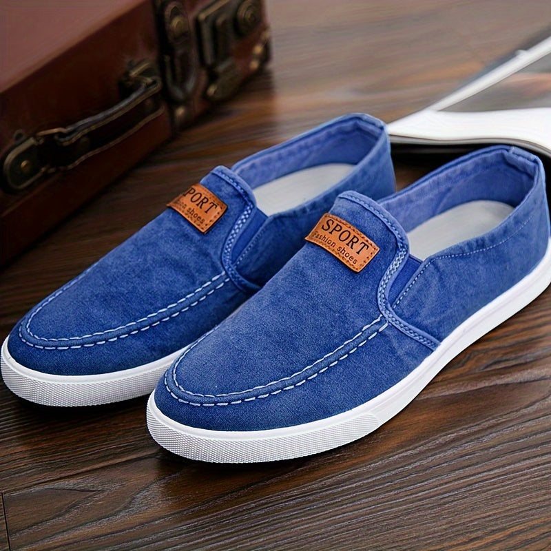 Men's Fabric Slip-On Loafers Casual Outdoor Shoes for All Seasons