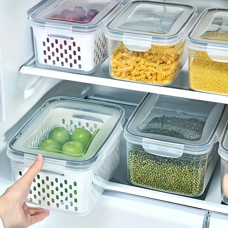 6-Pack BPA-Free Plastic Food Storage Containers with Lids for Refrigerator and Kitchen Organization