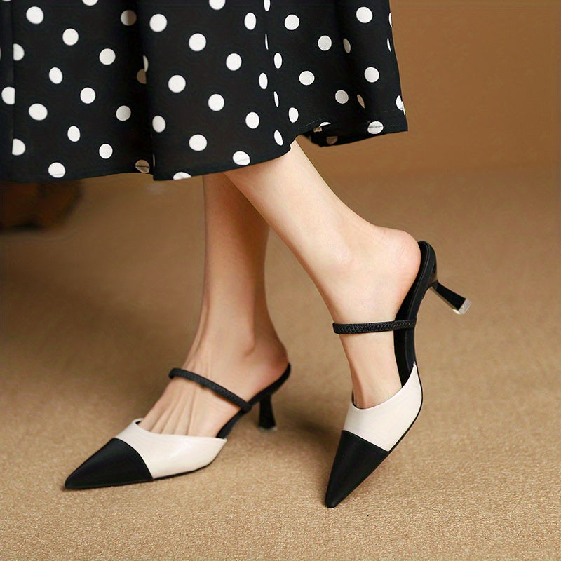 Ayollar uchun zamonaviy ikki rangli uchburchakli oyoq kiyimlari, bilak bog‘lamlari bilan