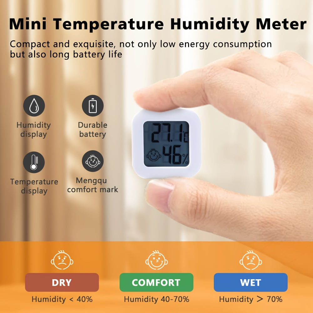 Цифровой термометр для отображения температуры и влажности, работает на батарейках, пластиковый