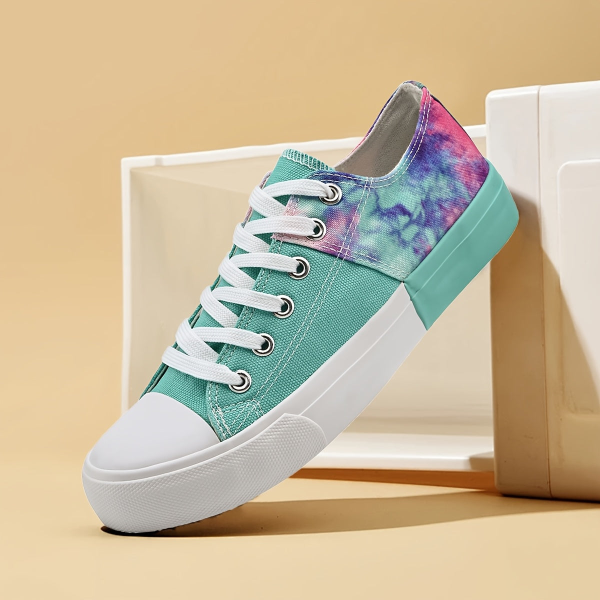 Women's Tie-Dye Low-Top Sneakers Casual Breathable Slip-On Walking Shoes