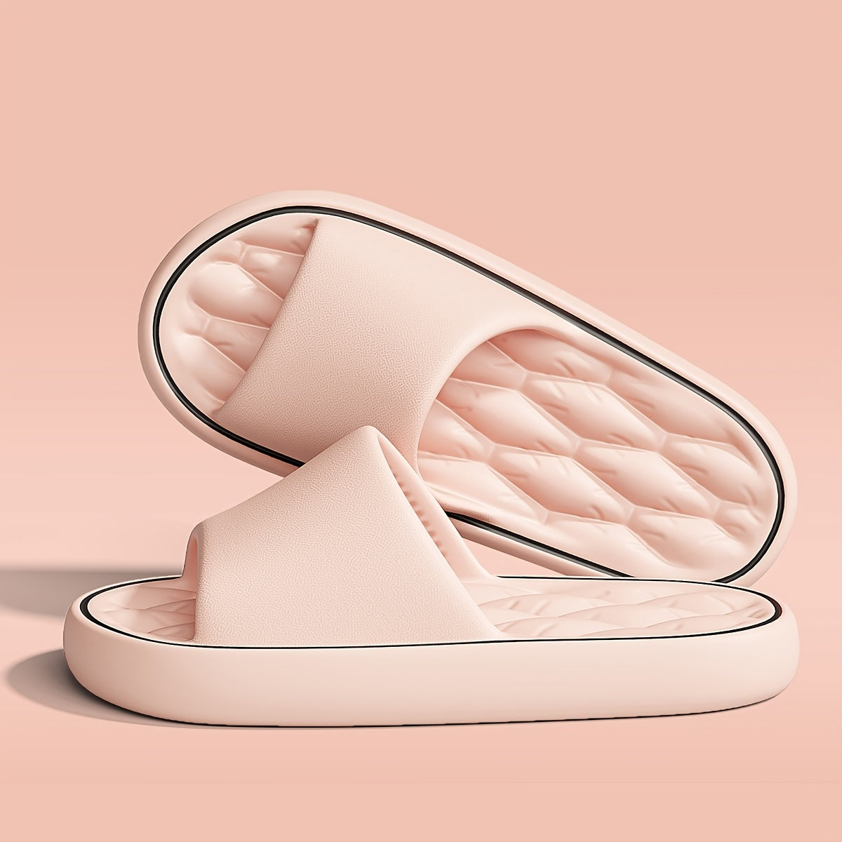 Erkaklar uchun 48-49 o'lchamdagi chiziqli slip-on uy poyabzallari, sirpanmaydigan taglik bilan, uyda yoki dushda foydalanish uchun mukammal.