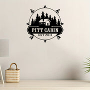 Personalized Rustic Metal Wall Sign for Cabin Decor Outdoor Home Art