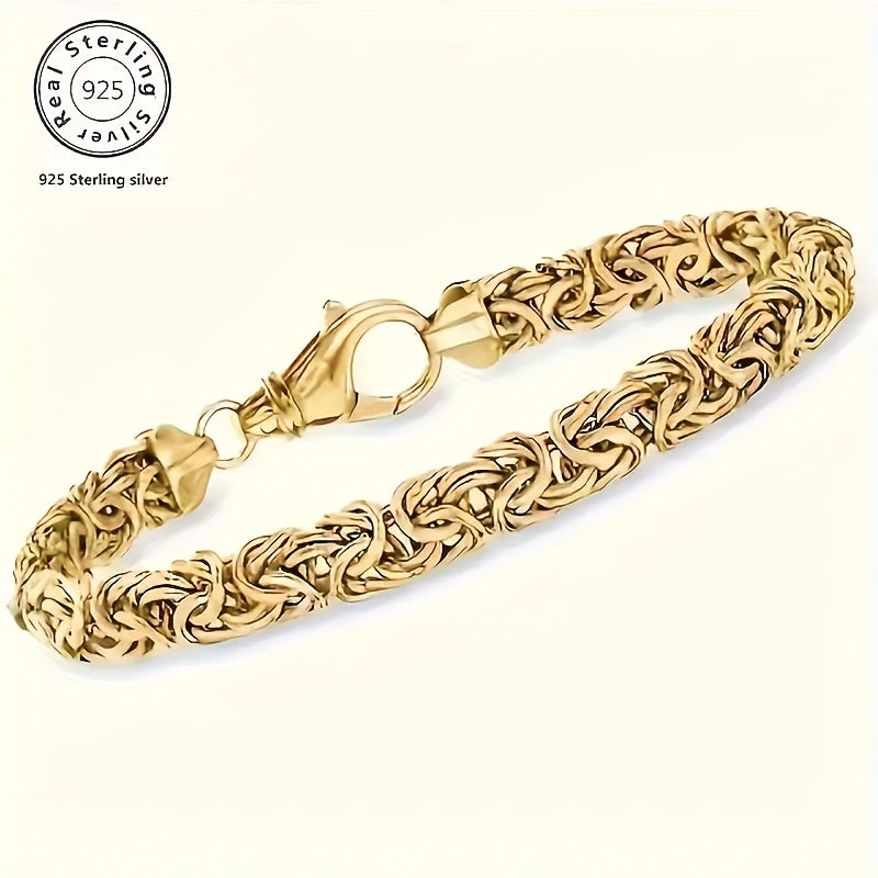 Women's Silver Bracelet with 18k Gold Plating Stylish Jewelry