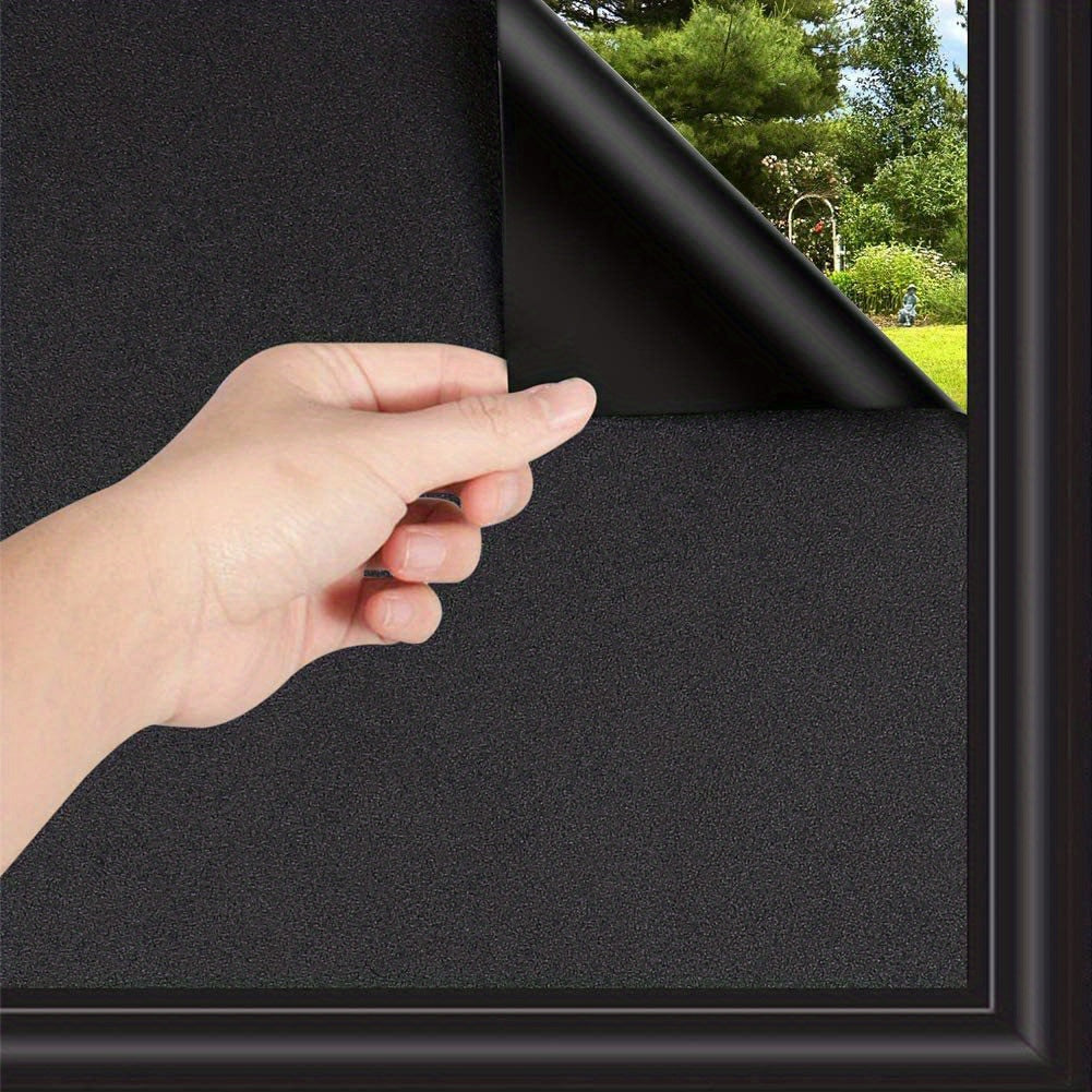 Black Frosted Privacy Window Film for Insulation Sun Protection Opaque Decor