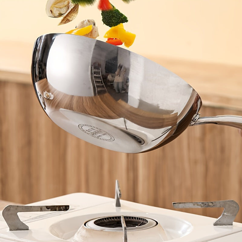 Stainless Steel Frying Pan Set 3 Sizes Nonstick Heat-Resistant Handle