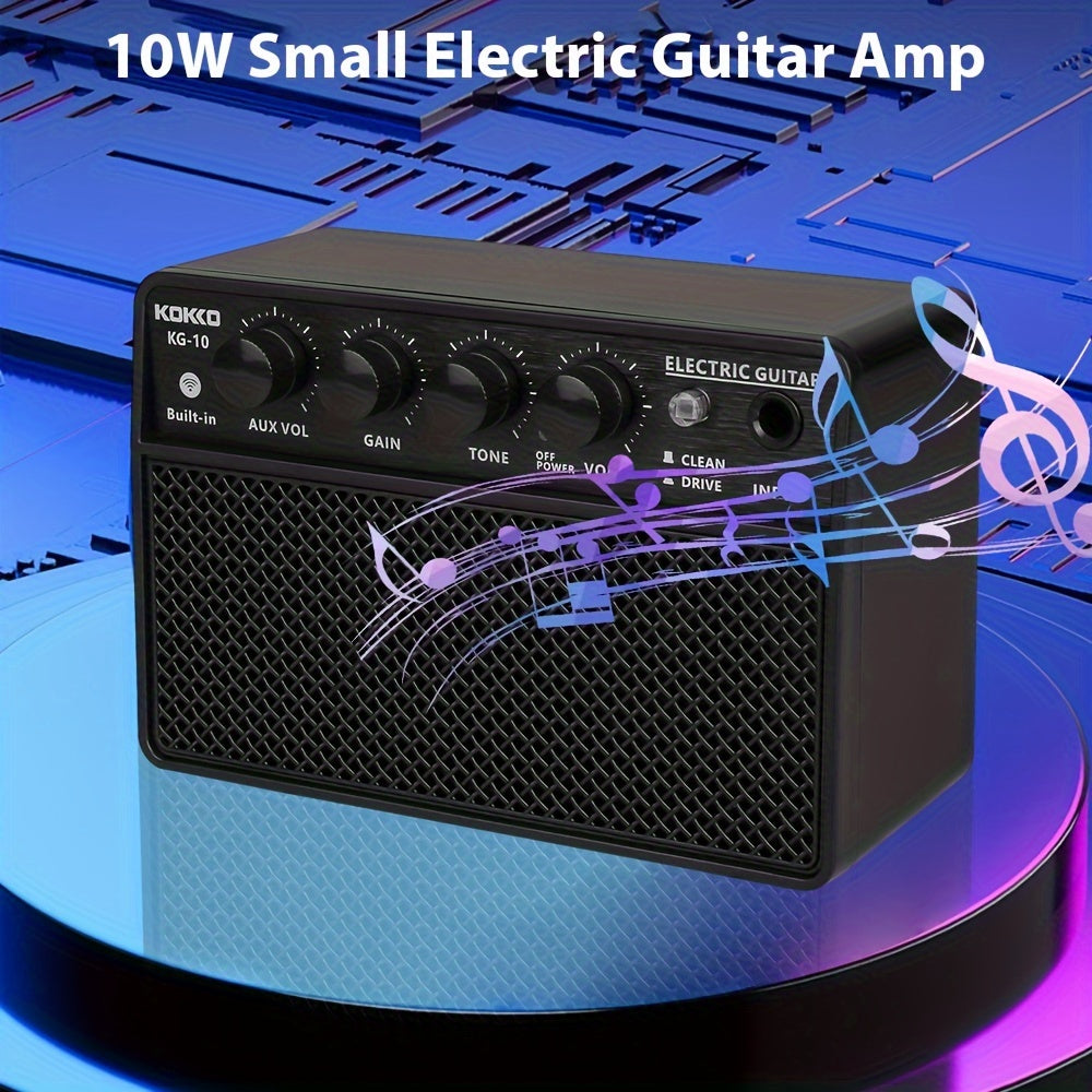 Portable Electric Guitar Amplifier with USB-C Rechargeable Battery Dual Speakers Black