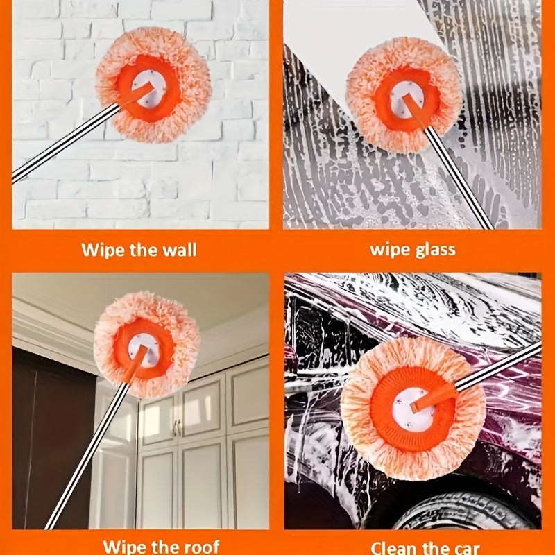 Quruq va nam tozalash uchun 3 ta quyosh guliga o‘xshash mop mato to‘plami