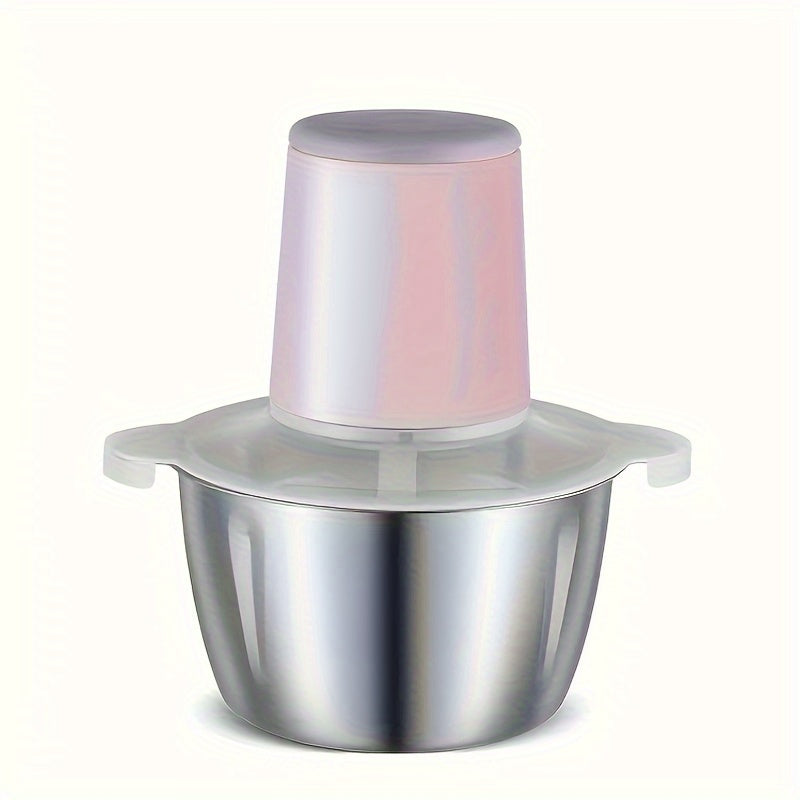 Picadora de alimentos de acero inoxidable con carga USB, picadora eléctrica de carne de 2L para verduras, frutas y frutos secos