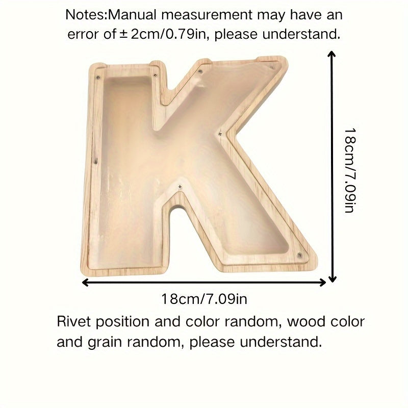 Personalized Wooden Alphabet Letters Set with 26 A-Z Transparent Blocks for Gifts and Home Decor