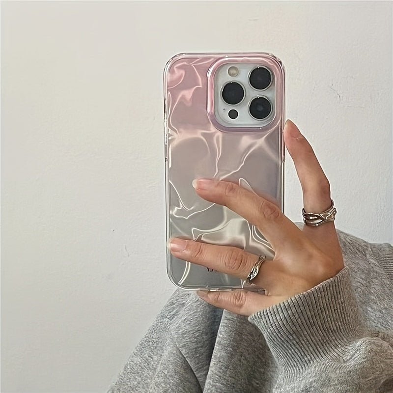 Розовый градиентный водяной рябь TPU чехол для iPhone 11 12 13 14 15 16