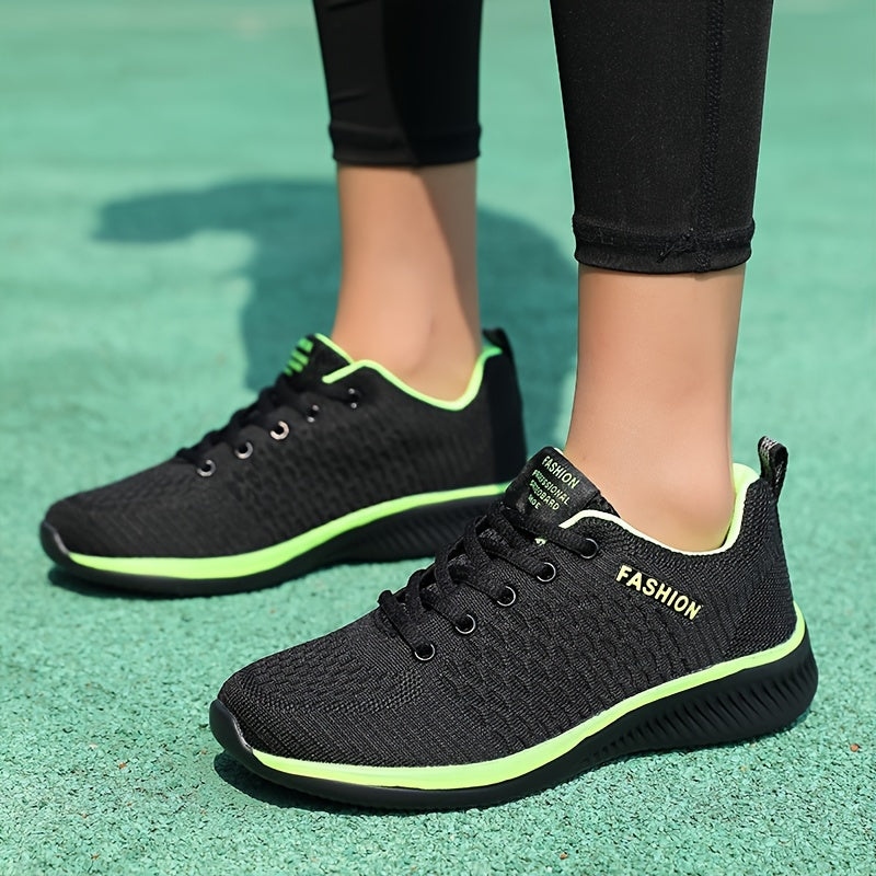 Women's Breathable Lace-Up Casual Sneakers with Soft Sole and Platform