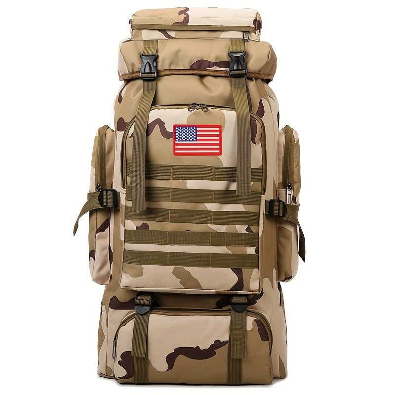 Large 80L Water-Resistant Hiking Backpack for Men and Women Travel and Mountaineering