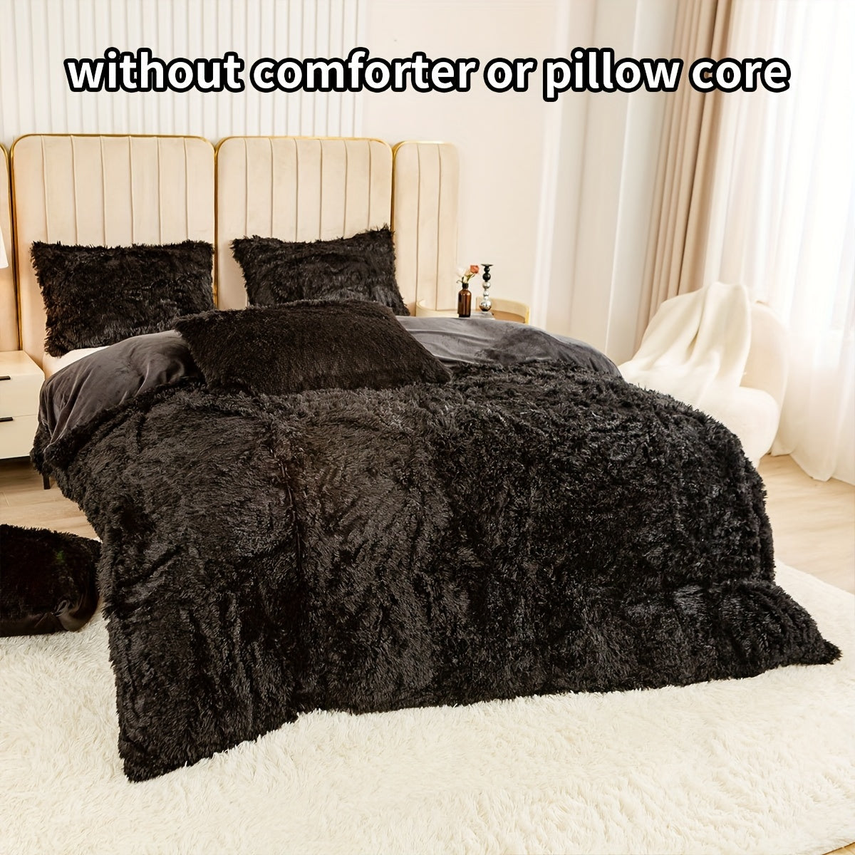 Set of 3 Pink Polyester Bedding Pieces for All Seasons Bedroom Decor