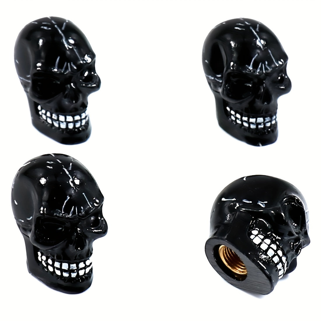 4 dona Oʻlik bosh tishli shlangi ventili qopqogʻi universal moslik avtomobil, yuk mashinasi, mototsikl, velosiped