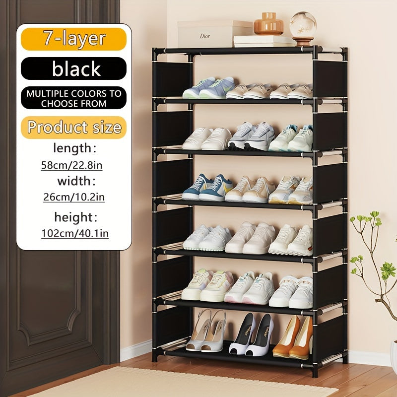 7-Tier Shoe Rack Stackable Expandable Storage for Living Room Dorm Apartment