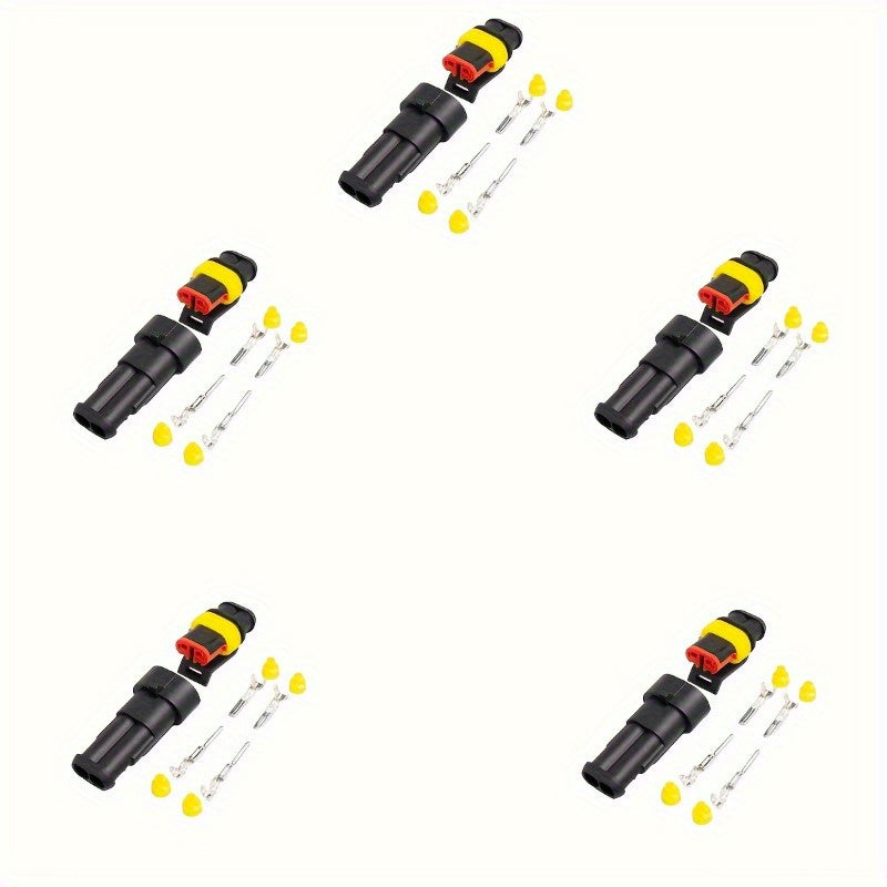 10 dona 2-pin erkak va ayol elektr ta'minoti, qizil va qora, chidamli PP, avtomobillar, yuk mashinalari, mototsikllar, qayiq uchun